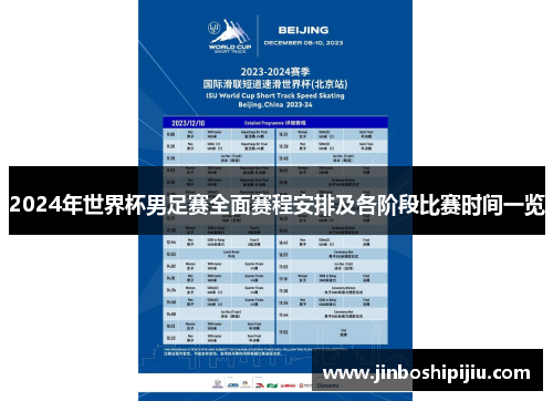 2024年世界杯男足赛全面赛程安排及各阶段比赛时间一览